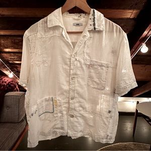 ONE OF A KIND Bode handkerchief shirt.